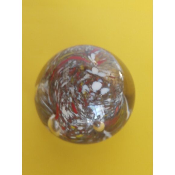 Vintage Hand Blown Swirled Art Glass Paperweight 3"x 2 1/2" - Picture 2 of 8